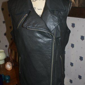 Sundance Black Leather Vest M
